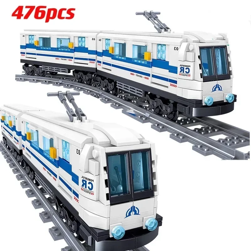 

476pcs CITY MOC technical railway Transportation track Train Building Blocks Subway Rail Model Bricks Children Toys For Boys