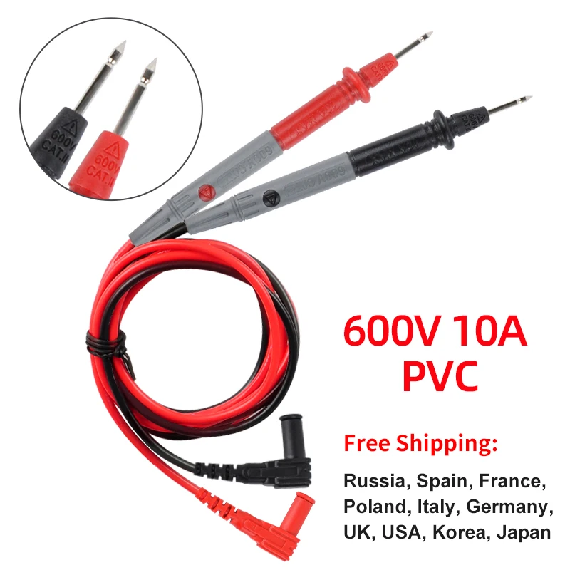 CAT III Fine Tip Test Leads/Probes Clips for Fluke Amprobe & Other