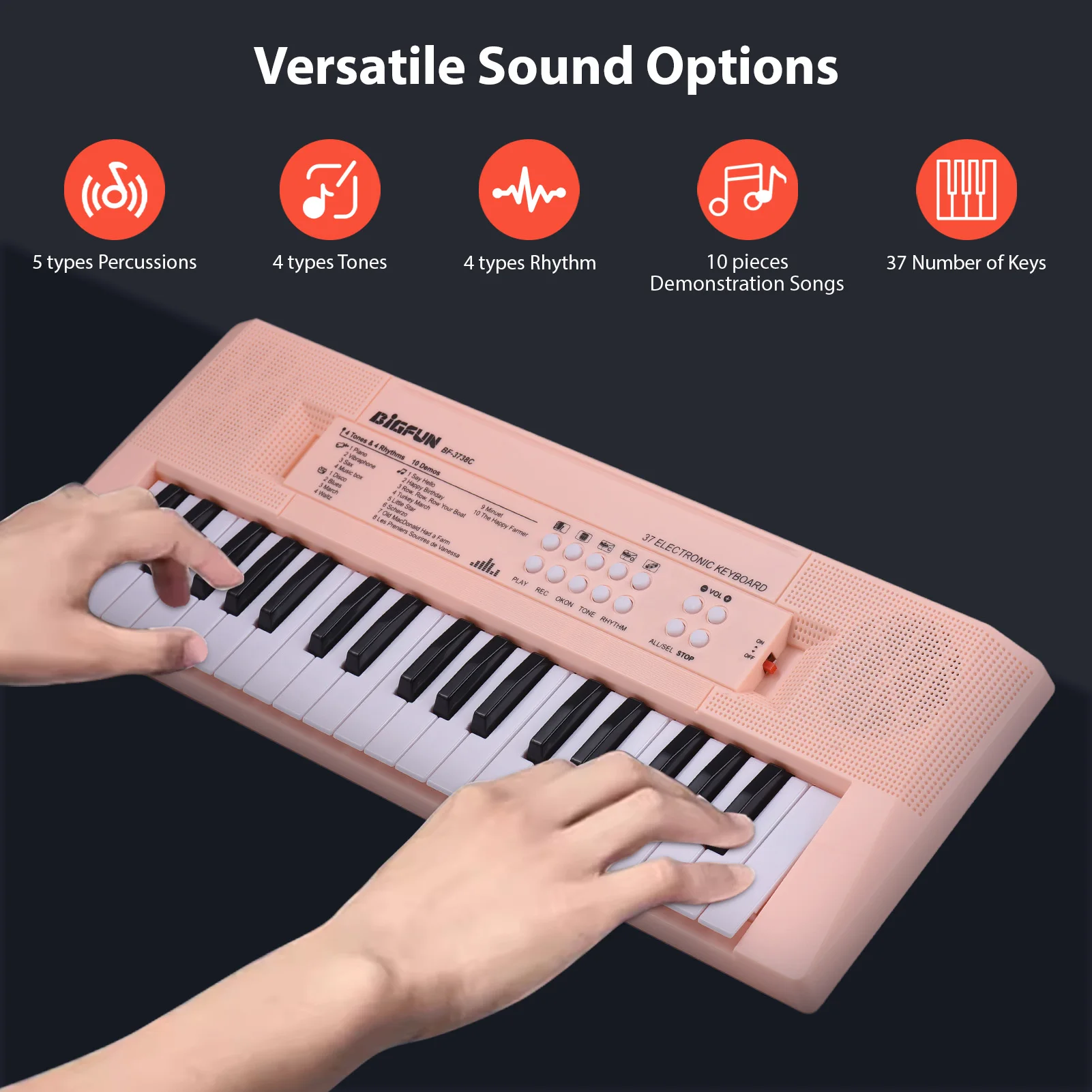 37 Key Electronic Keyboard Piano with Microphone Dual Power Mode Portable for Beginners,electronic musical instrument,midi control keyboard