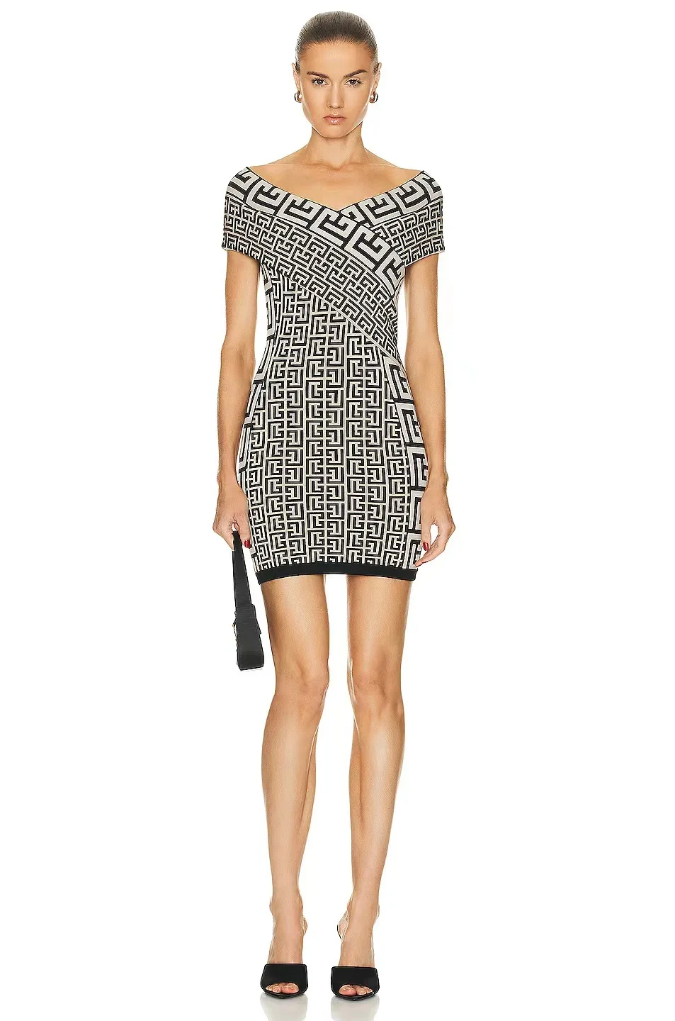 

HIGH QUALITY Newest 2023 Designer Fashion Women's One line Neck Off Shoulder Knit Dress