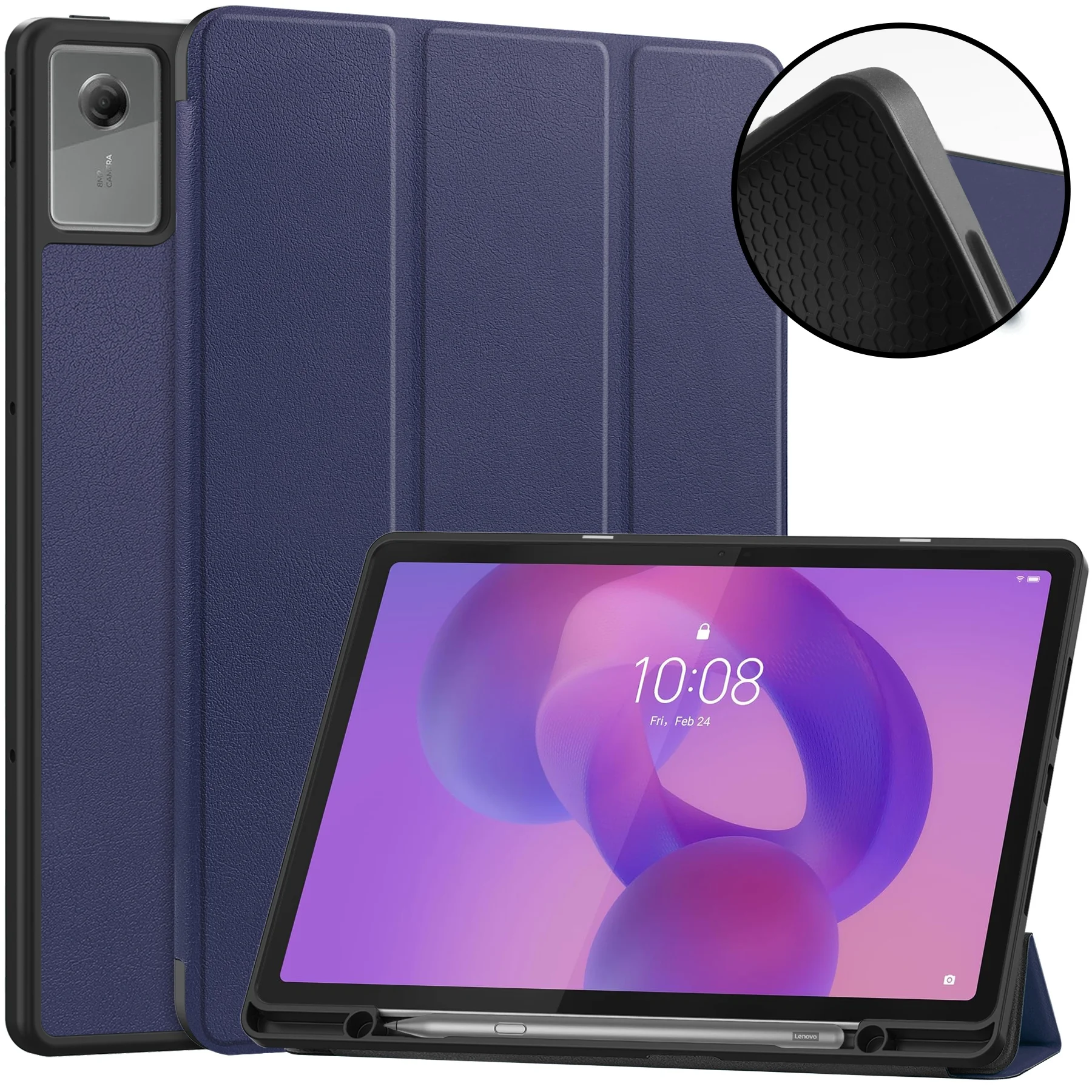 Premium PU Leather Soft Back Cover with Pencil Holder