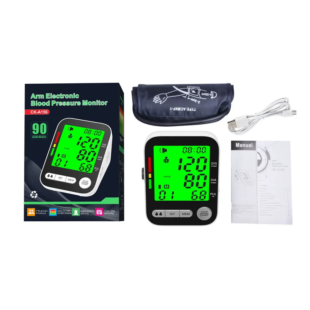 Blood Pressure Monitor Meter High Accurate Blood Pressure Monitor Digital Sphygmomanometer Bp Monitors Electronic Tonometer Arm Cuff Talking BPM Tensiometer