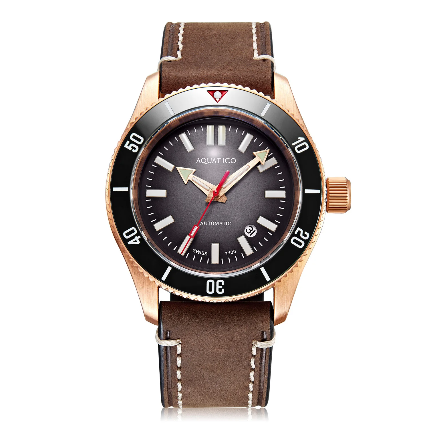 Aquatico Super Star Bronze Dive Watch Quadrante Nero (Swiss Sellita Sw200-1)