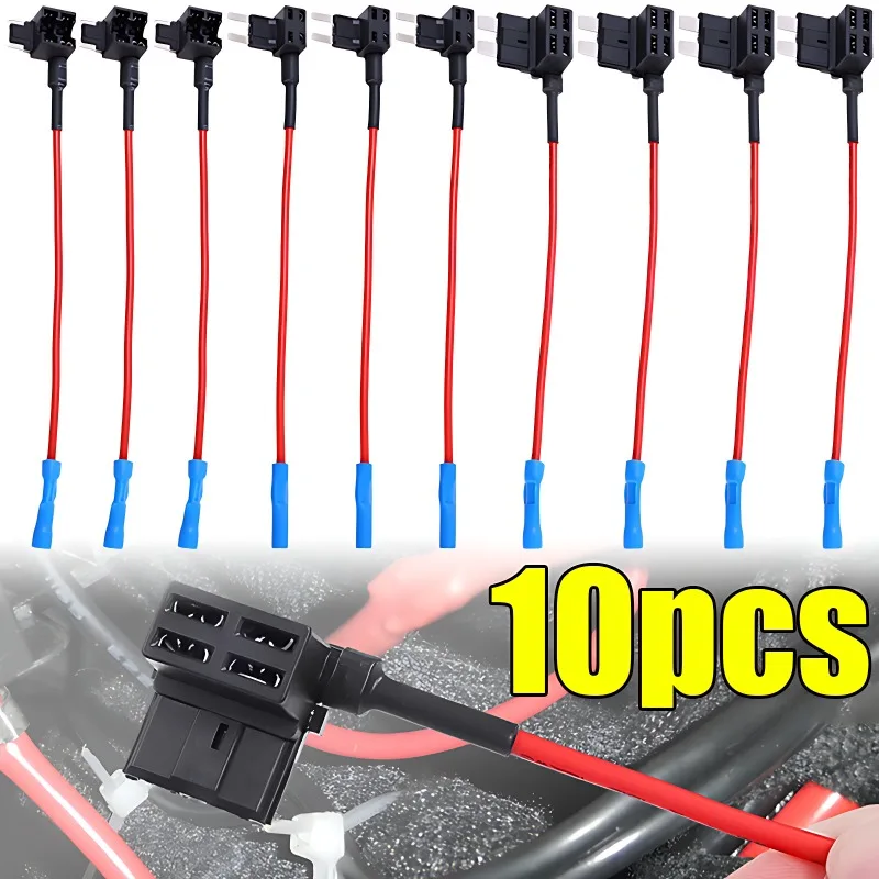 Automotive Fuse Box Circuit Adapter Mini Small and Medium Size ATM Blade Fuse for Car Van Motorcycle RV Boat Tractor TAP Adapter fuse box circuit adapters and fuse set