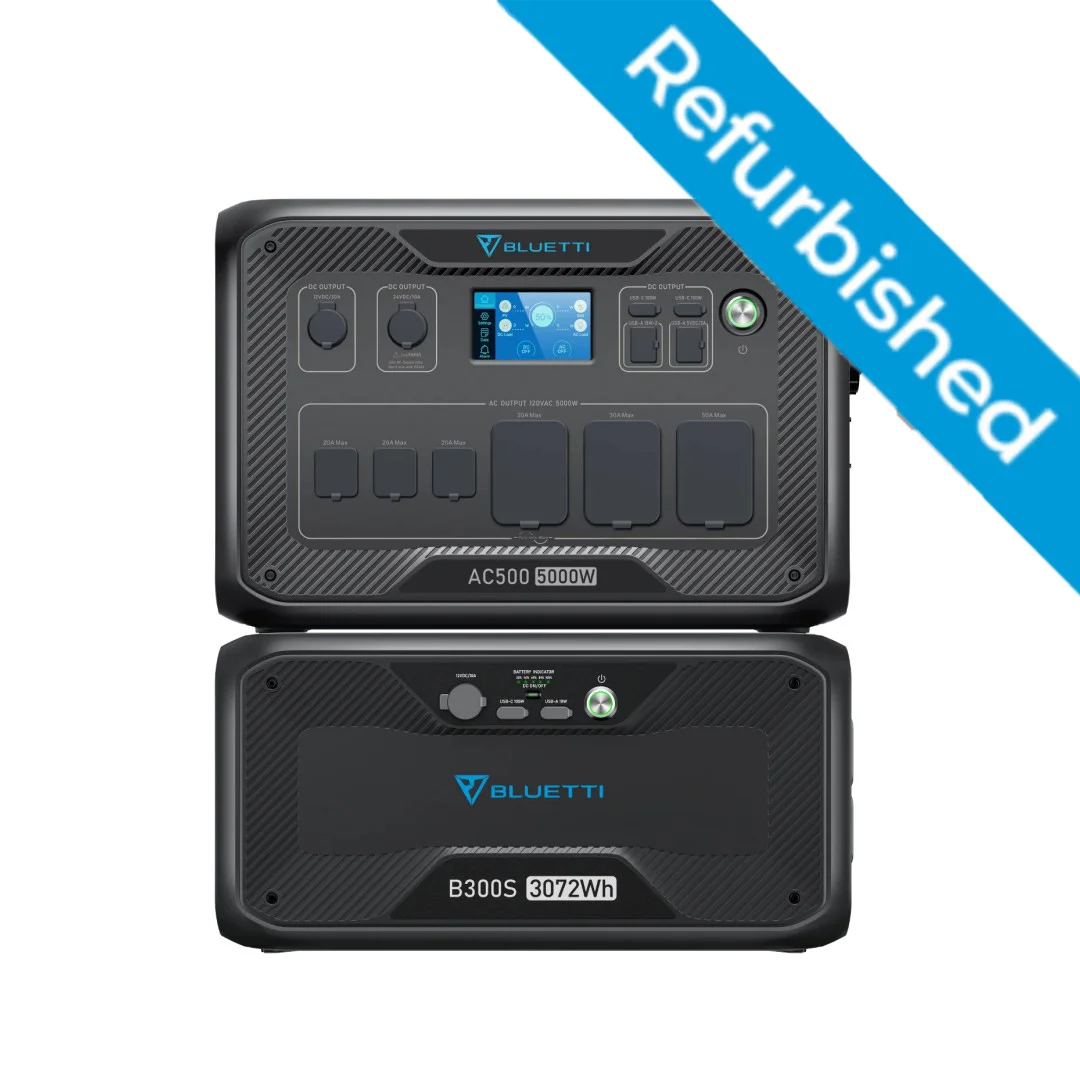 Bluetti Ricondizionato Ac500 B300S 5,000W 3,072Wh Batteria Domestica Di Backup Lifepo4 Batteria 3,500 + Cicli 24/7 Ups Backup Domestico