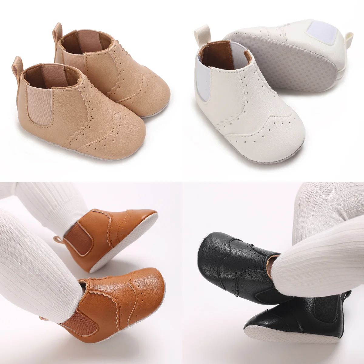 0-18M Newborn Baby Shoes Themed Solid color Boy Shoes Casual Sneakers Soft Sole Non-Slip Toddler First Walkers 4 Colors