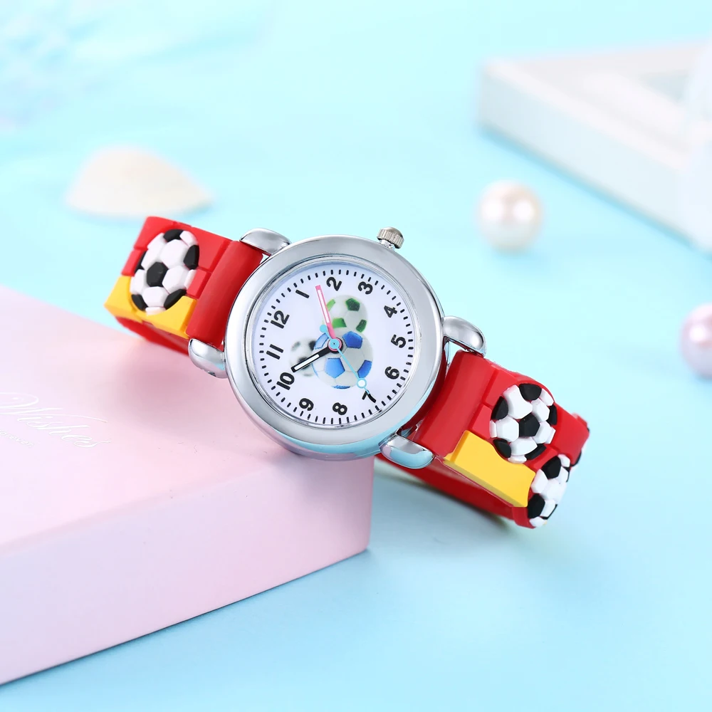 Lovely Creative Cartoon Corlorful Kids Watch Gift For Boys Girls Sell Like Hot Cakes Cute Football Children's Wristwatch 2