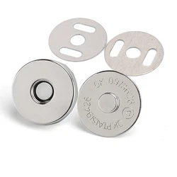 10-Pack Magnetic Snap Fasteners - 18mm (Silver)