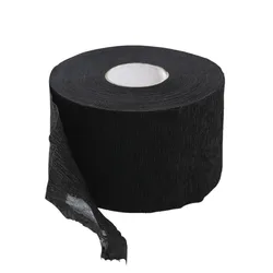 Professional Barber Disposable Paper Neck Strips for Salon Haircut Styling (Black 70pcs - 1roll)