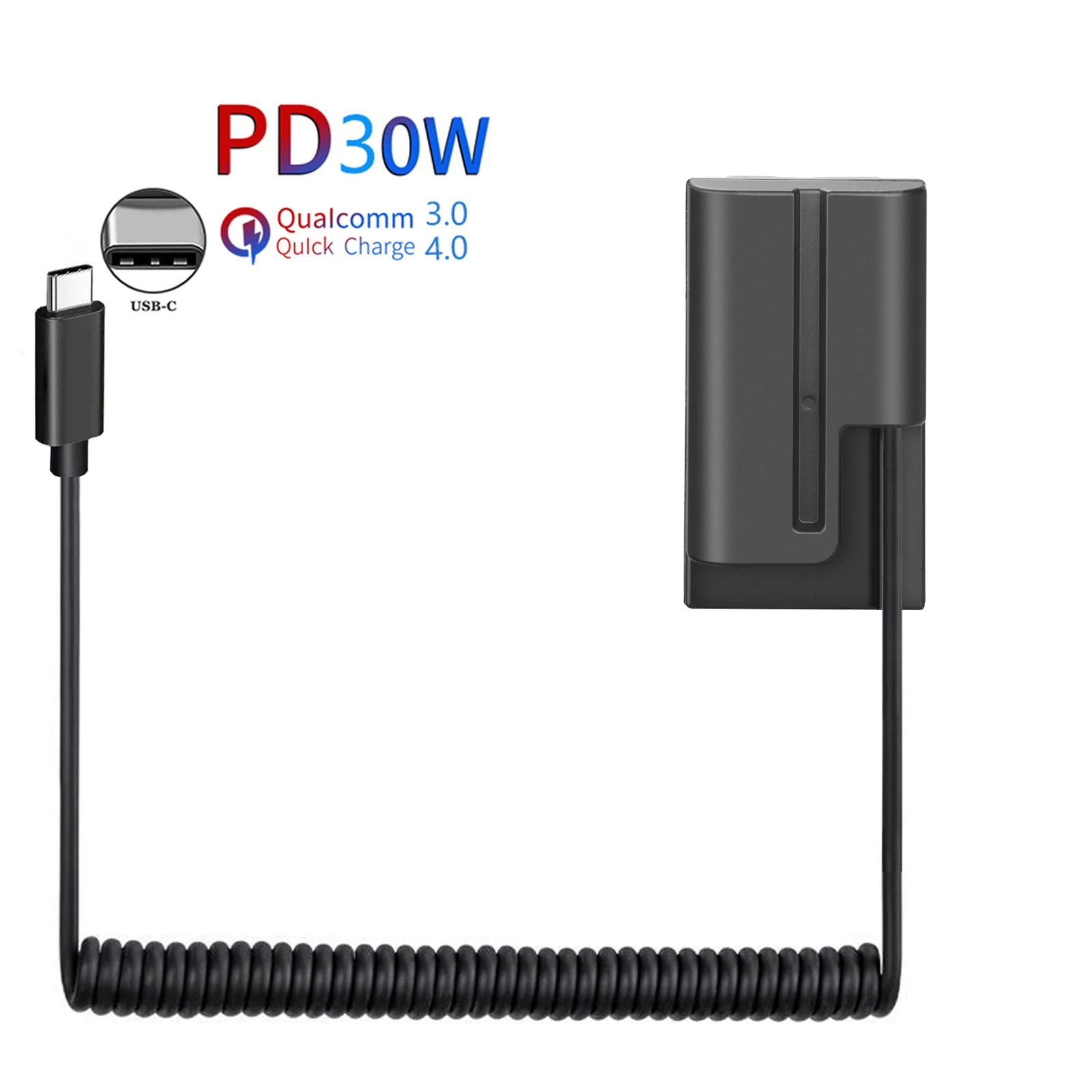 PD USB-C NP-F series Dummy Battery for Sony NP-F550/770/570 NP-F970 Power LED Light Feelworld Atomos Ninja/Shinobi Monitor