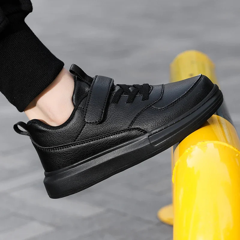 어린이 패션 디자인 화이트 미끄럼 방지 캐주얼 신발, 소년 소녀 후크, 통기성 운동화,  야외 신발