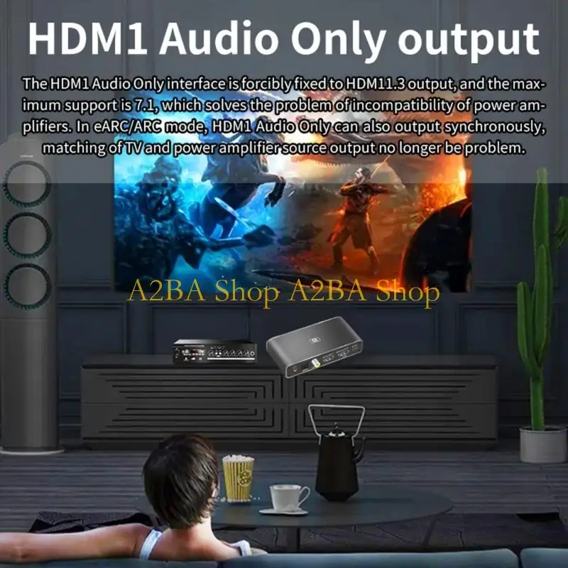 A2BA HD375 오디오 추출기 eARC AUX 동축 DAC 추출기 오디오 분배기 변환기