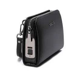 Men's Anti - Theft Fingerprint Lock Large Capacity Business Clutch Wallet (Fingerprint Black)