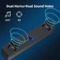 Long desktop dual speakers wired 1002, wireless Bluetooth 3511, USB-powered, AUX 3.5mm,LED lights 3D stereo laptop TV speaker - Image 6
