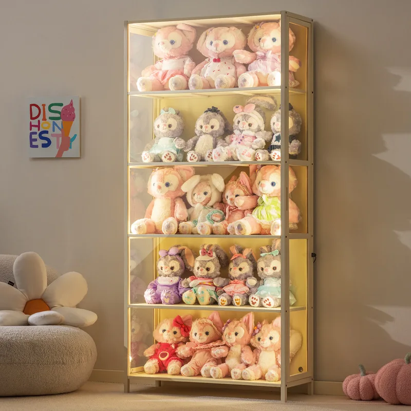 Figure Display Cabinet with Light Cabinet Transparent Lego Display Cabinet Home Model Display Cabinet Toy Display Rack Cabinet