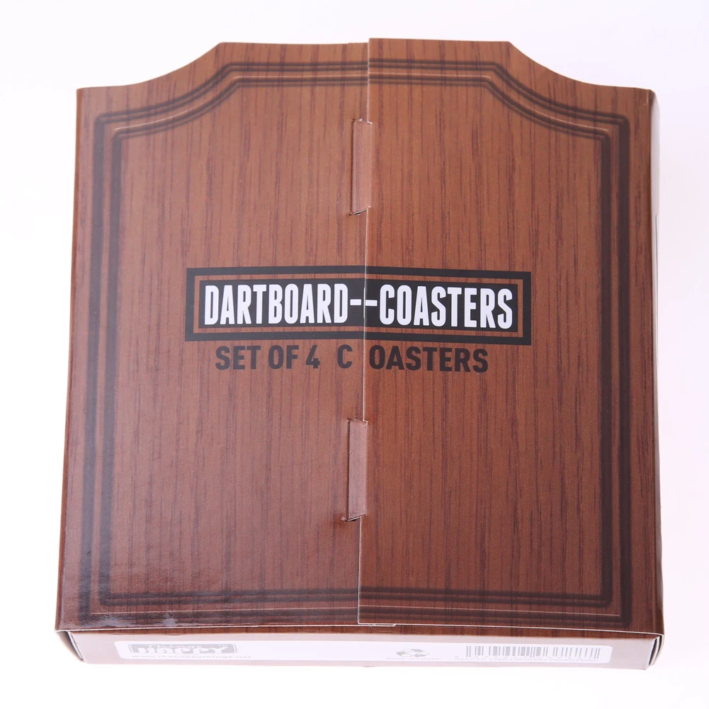 4Pcs Dart Board Shape Cup Coasters Set Creative Drinks Coasters Heat Resistant Non Slip Round Coasters for Coffee Tea