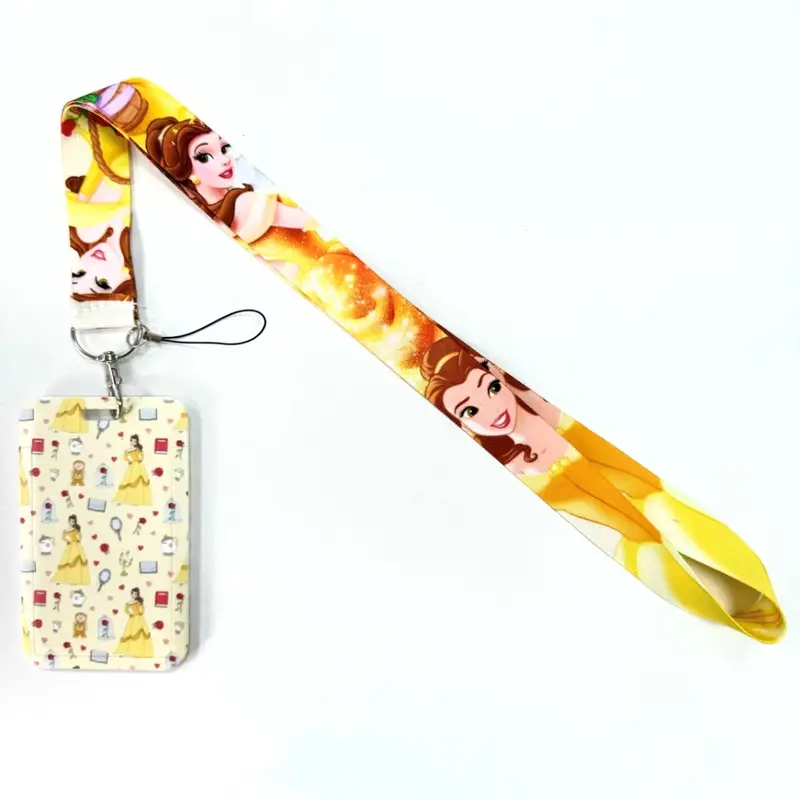 Disney's Credential Holder Mickey Mouse Lanyard Bear Phone Rope ID Card Badge Holder Princess Neck Strap Cartoon Keychain Gift - Image 3