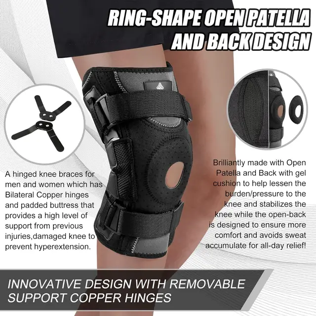 NEENCA Hinged Knee Brace Support for Knee Pain with Side Stabilizers&Gel Pad Arthritis Meniscus Tear Knee Pain Relief, ACL, PCL 3