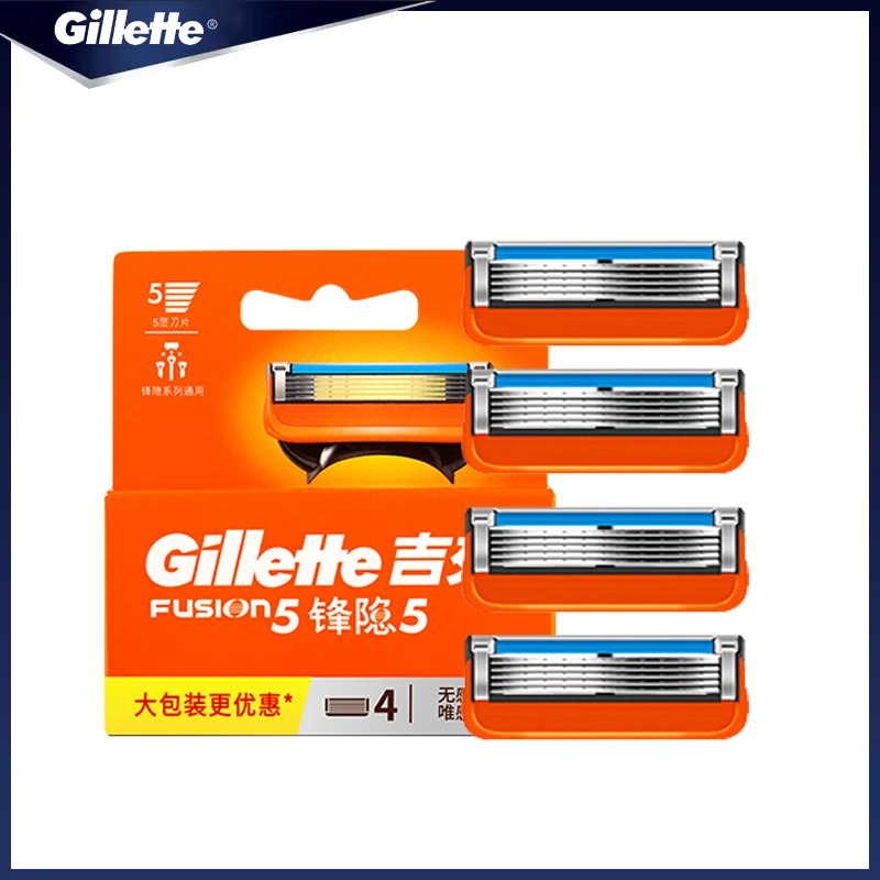 Gillette Fusion Series Lame Di Rasoio 5 Strati Di Ricambio Per Rasoio Da Barba Testine Di Taglio 4 Pezzi Lame Per Rasoio A Fusione Gillette