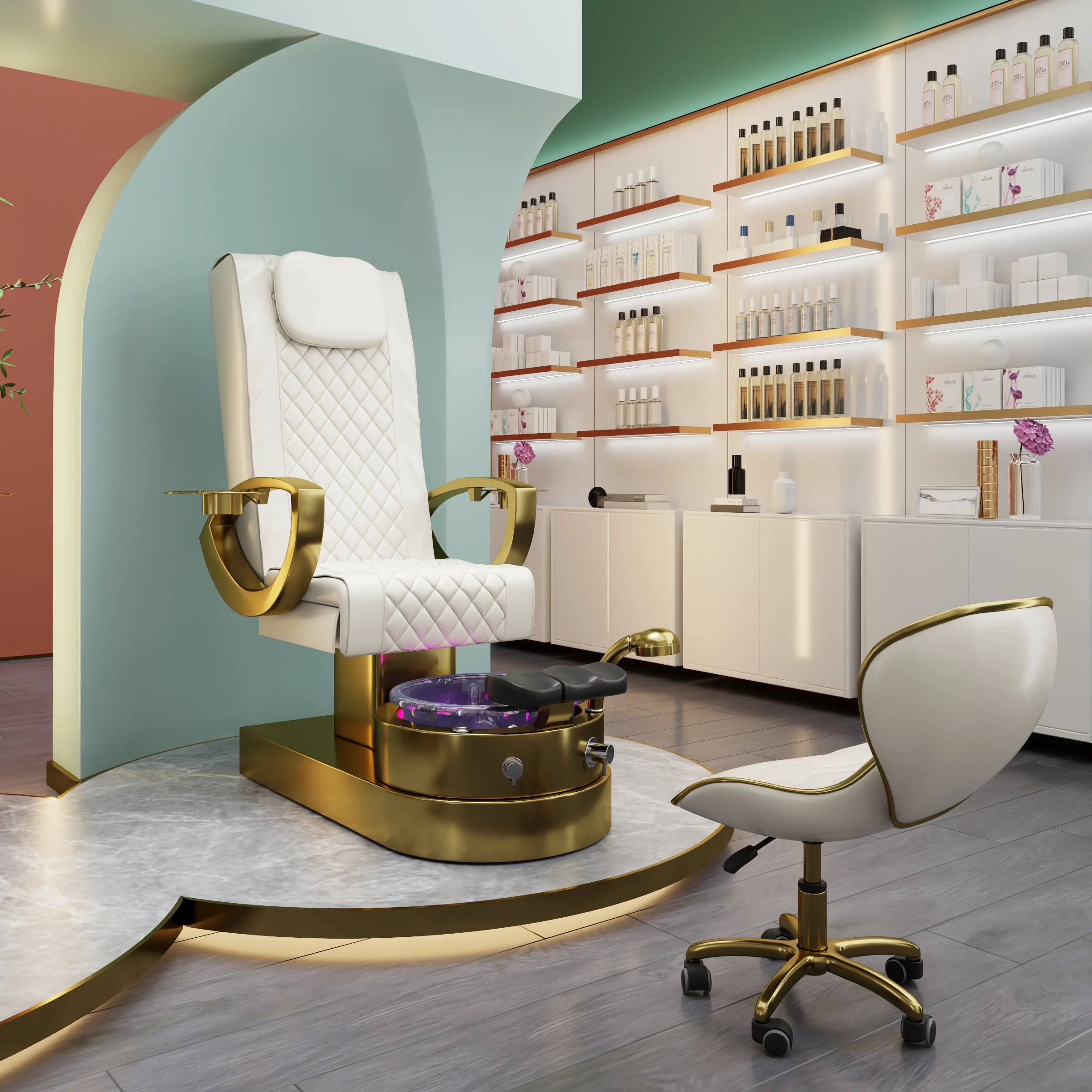 Nail Salon Salon Styling Stations Salon Furniture Equipment White - Main Image