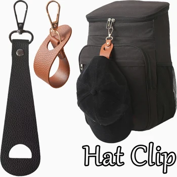 Clip per cappello da viaggio Cinghia porta cappello a mani libere in pelle PU per berretti da baseball da golf Asciugamani Guanti Stoccaggio Semplice morsetto con fibbia per portafoglio