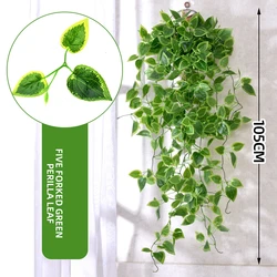 Lush Artificial Ivy Vines Fake Leaves Garland for Decor and Floral Arrangement (Green Perilla Leaf)