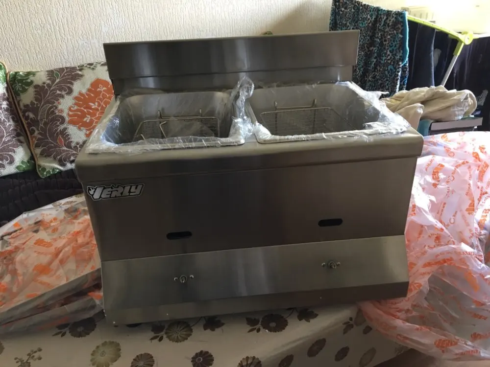 11L LPG Natural 2 Tank Gas Fryer, Hot Selling Potato French Fries Chips Fryer Gas Frying Machine