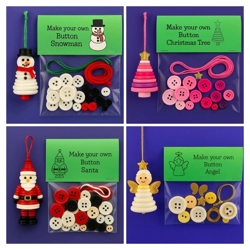 DIY Christmas Craft Kit Snowman & Santa Claus Drop Ornament Making Christmas Tree Pendant Festival Gifts Holiday Party Decoratio