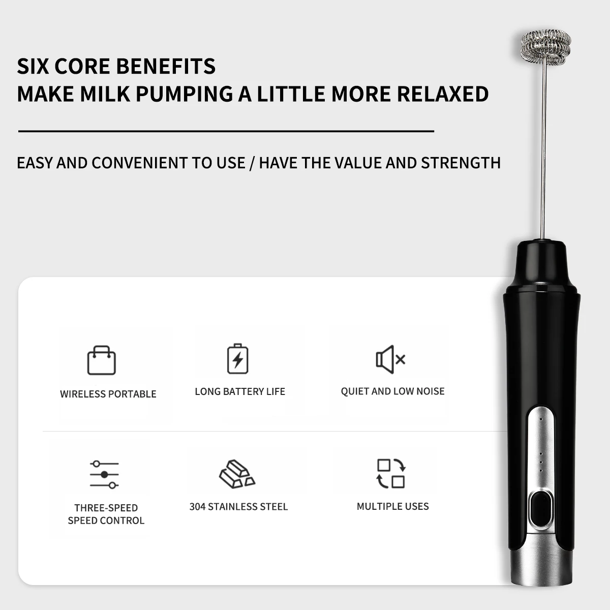saengQ Milk Frother Handheld Foamer Coffee Maker Egg Beater Cappuccino Stirrer Mini Portable Blender Kitchen Whisk Tool 3