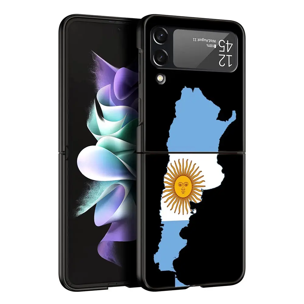 Argentina Flag Soccer Design Black Hard Shell Phone Case