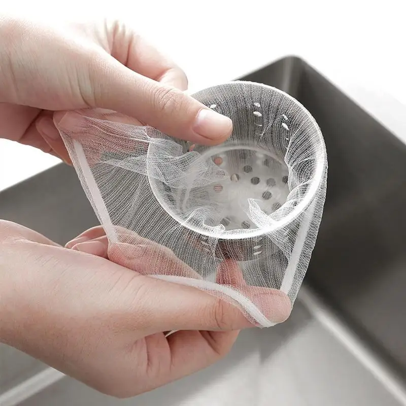 Kitchen Sink Filter 100pcs Disposable Kitchen Sink Filters Sewer Drain Anti-blocking Garbage Bag Pool Leak Mesh Bag Mesh Strainer Sink Garbage Net