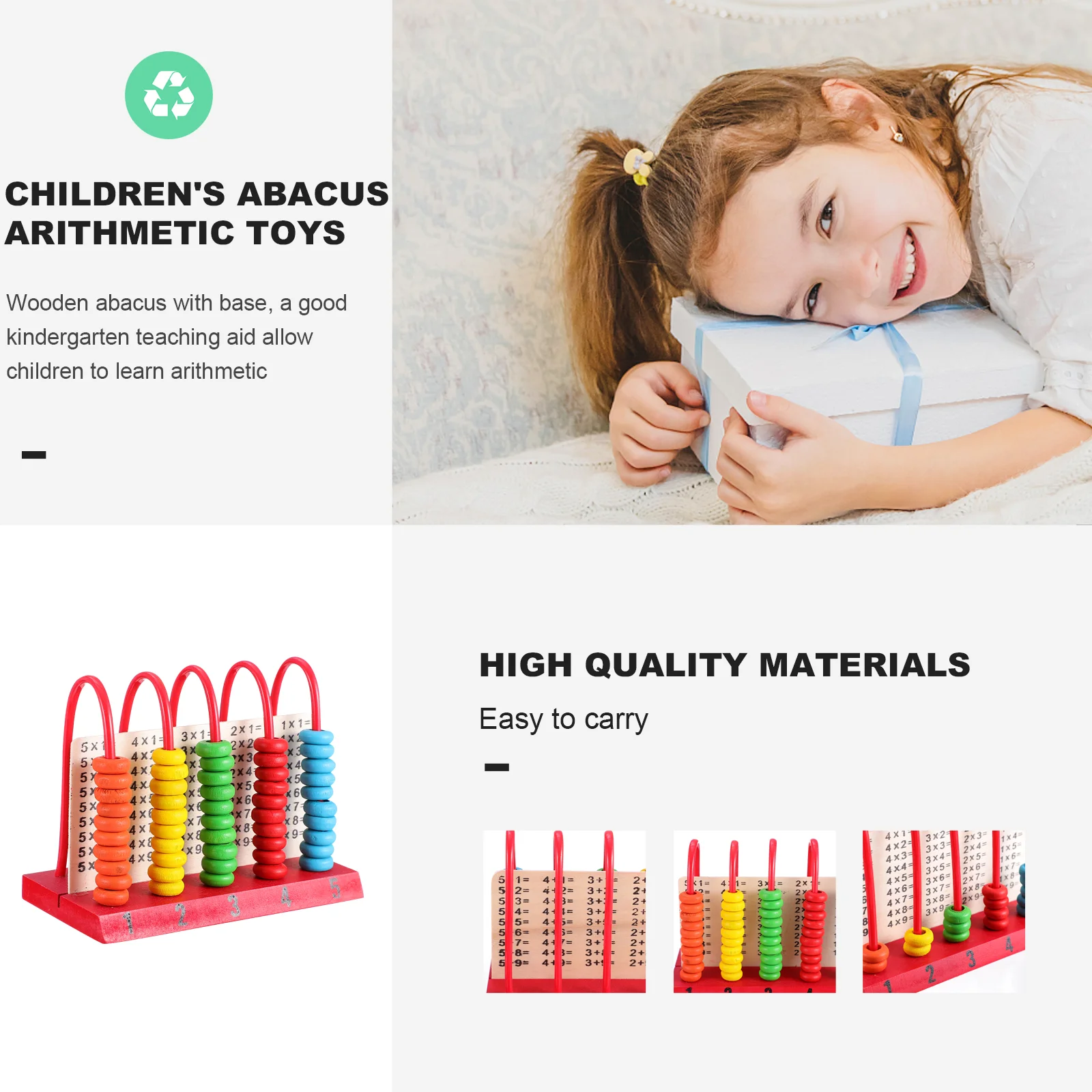 Kids Abacus Toy Counting Beads Calculation Wooden Educational Children Calculating 2