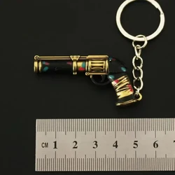 Arcane - Inspired Rotating Keychain and Backpack Pendant - Powder Blue Rose Design (Vintange gun)