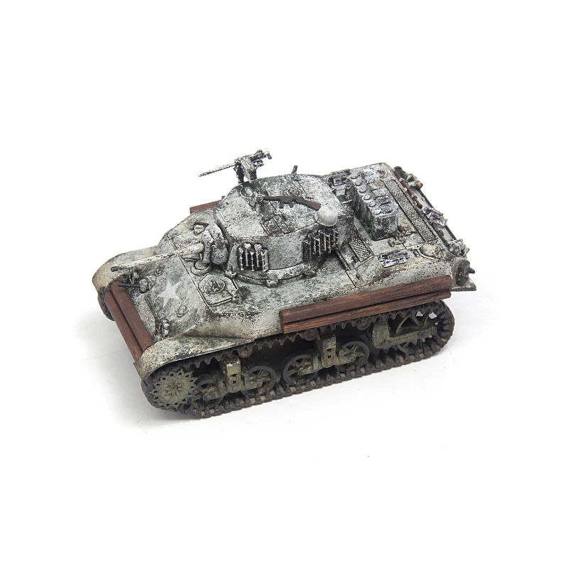 

1/72 Scale PP0058 U.S. Army M5A1 Stuart Light Tank Snow Painted Finished Militarized Combat Tracked Tank Fighting Vehicle Model