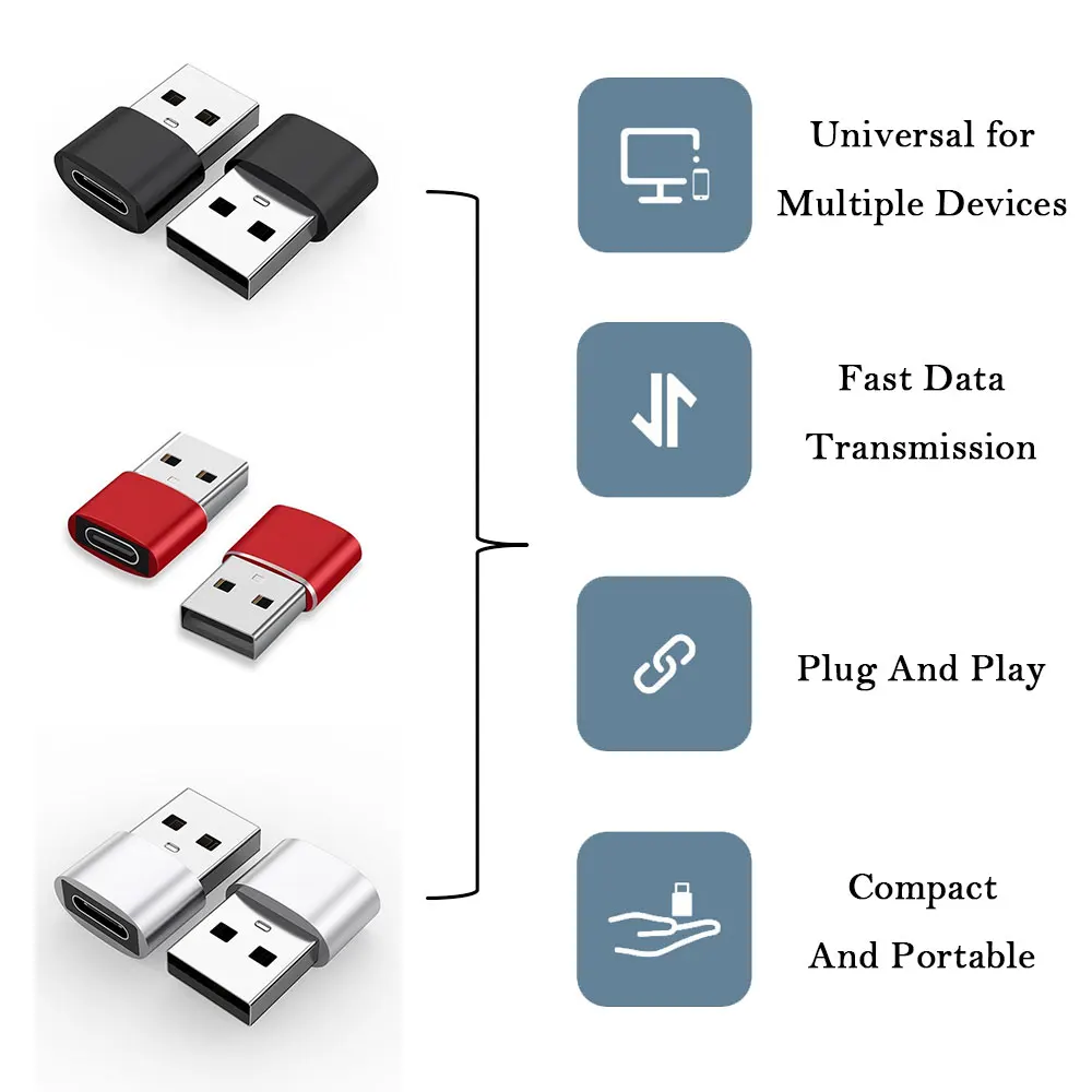 5/10 Pcs OTG Adapter USB To Type C Converter USB A Male To Micro Type C Female Connector for Computer Laptop Data Transfer