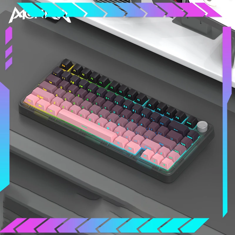 

Monka K75 Vintage Mechanical Keyboard Customized 3 Mode Wireless Bluetooth 2.4g Hot Plug Multifunction Knob Game Office Keyboard