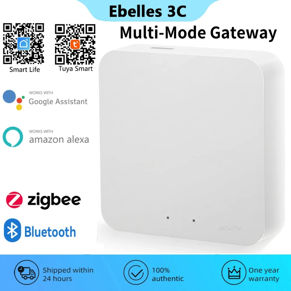 eMylo Zigbee Hub Gateway, 2 en 1 Zigbee 3.0 Bluetooth Tuya Smart Gateway  funciona con Smart Life y aplicación Tuya, compatible con Alexa y Google