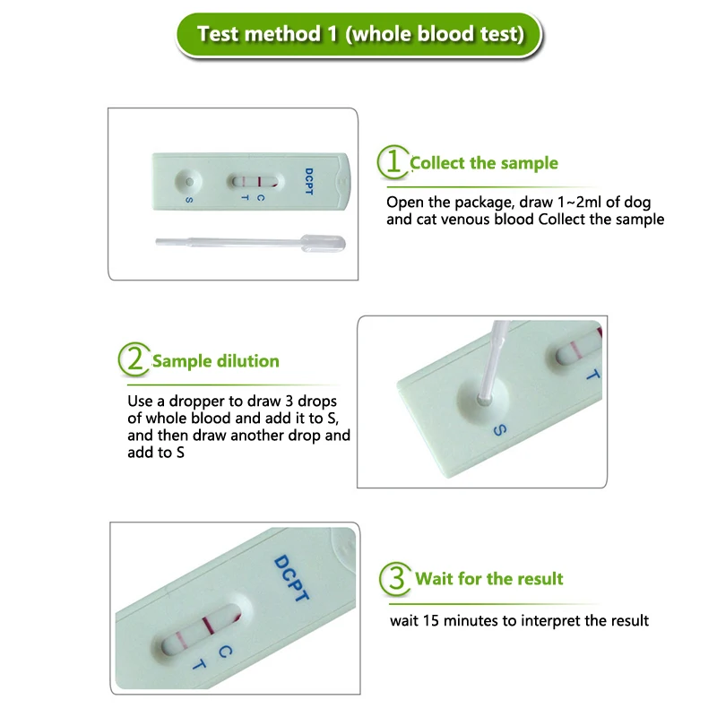 Canine Feline Early Pregnancy Test Strips Kit Blood Serum Method 1PC for Pet Dog And Cat Bulldog Golden Retriever Husky Corgi pet virus test kit