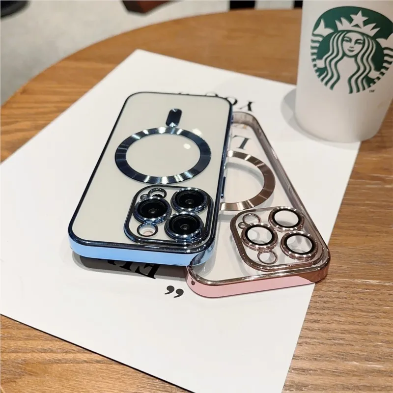 Magnetic Plated Phone Case with Wireless Charging and Lens Protection