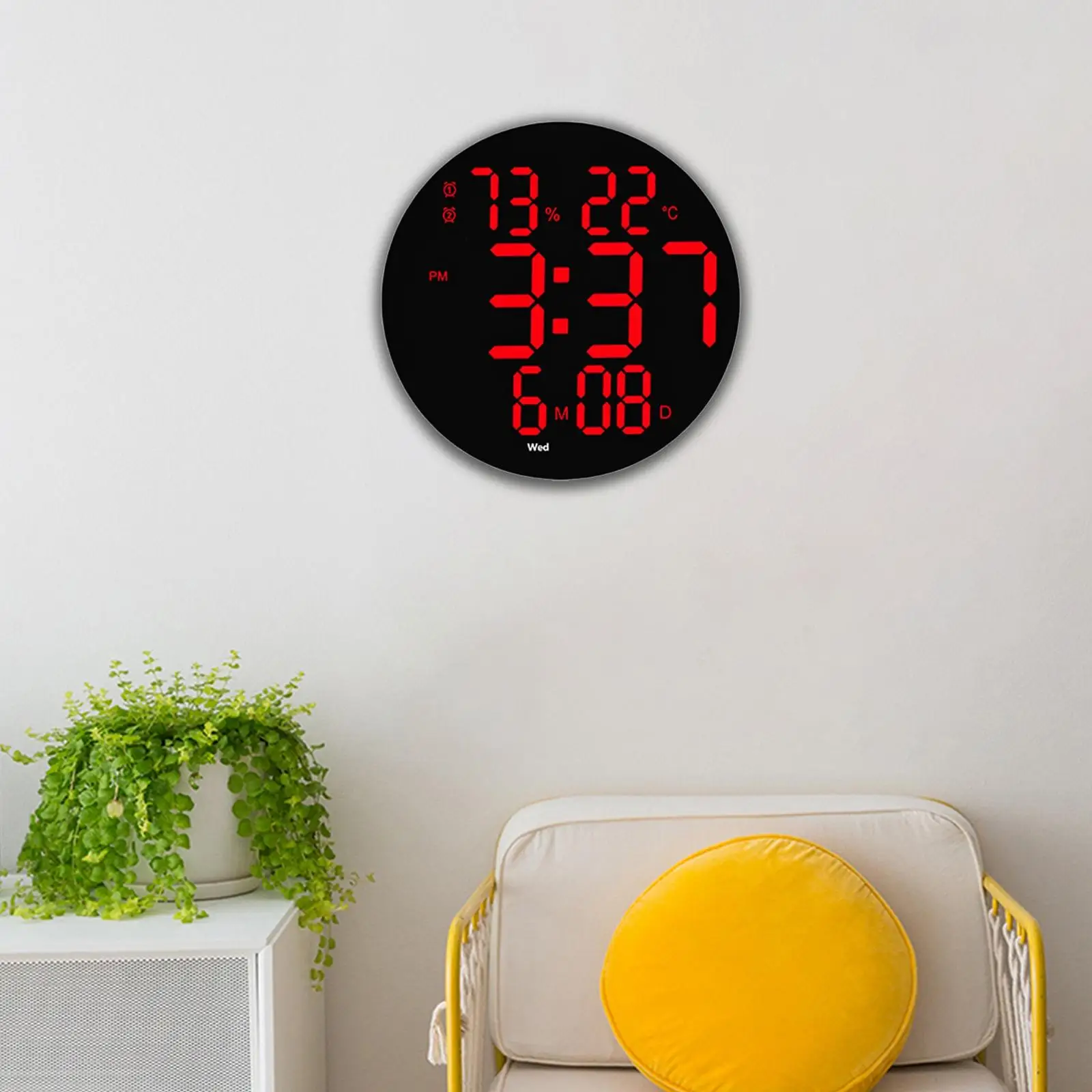 LED Clock Electronic Clock with Remote Control for Bathroom Dining Room