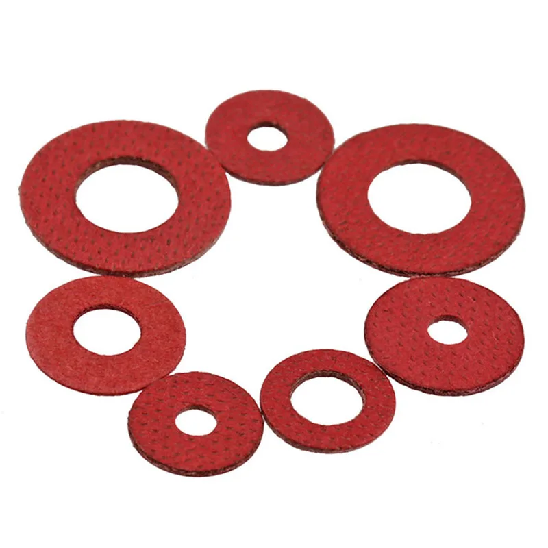 200/300Pcs Red Steel Paper Fiber Insulating Flat Washer M2.5 M3.5 M4 M5 M6 M8 Insulation Plain Gasket Ring