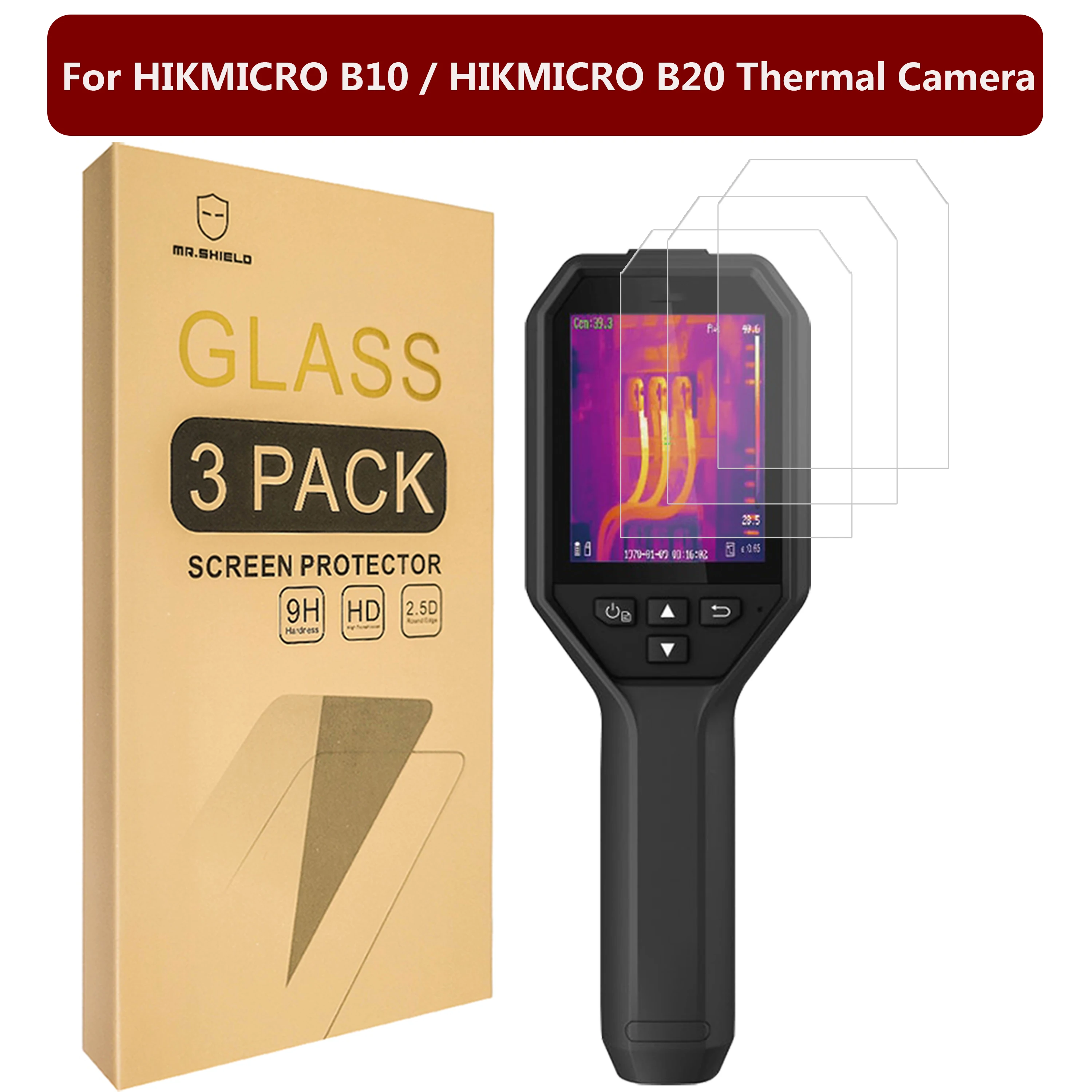 

Mr.Shield [3-Pack] Screen Protector For HIKMICRO B10 / HIKMICRO B20 Thermal Camera [Tempered Glass] [9H Hardness]