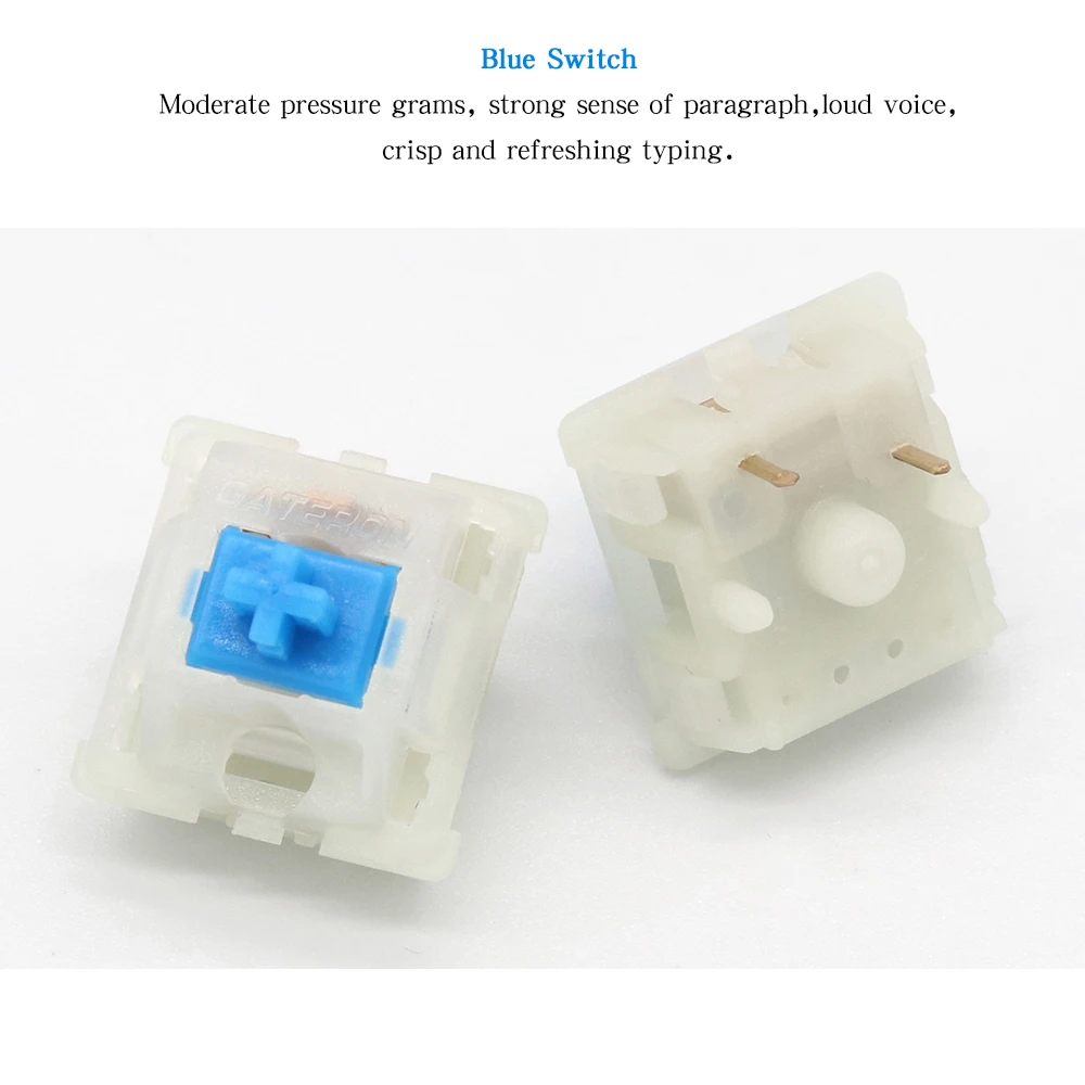 Gateron Mechanical Keyboard Switch 5Pin Blue White Red Black 35g 45g 55g 60g 80g RGB SMD Switches for Mx Switch Compatible