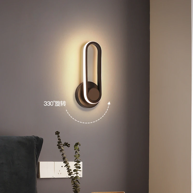 

Wall Lamp Bedroom Bedside Lamp Modern Minimalist Ambience Light Bedroom Wall Lamp Minimalist Rotatable Aisle Wall Lamp