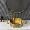 3 Colors Luxury Bathroom Sinks Golden Stainless Steel Above Counter Basin Home Wash Basin Bathroom Fixture Washing Sink z 2