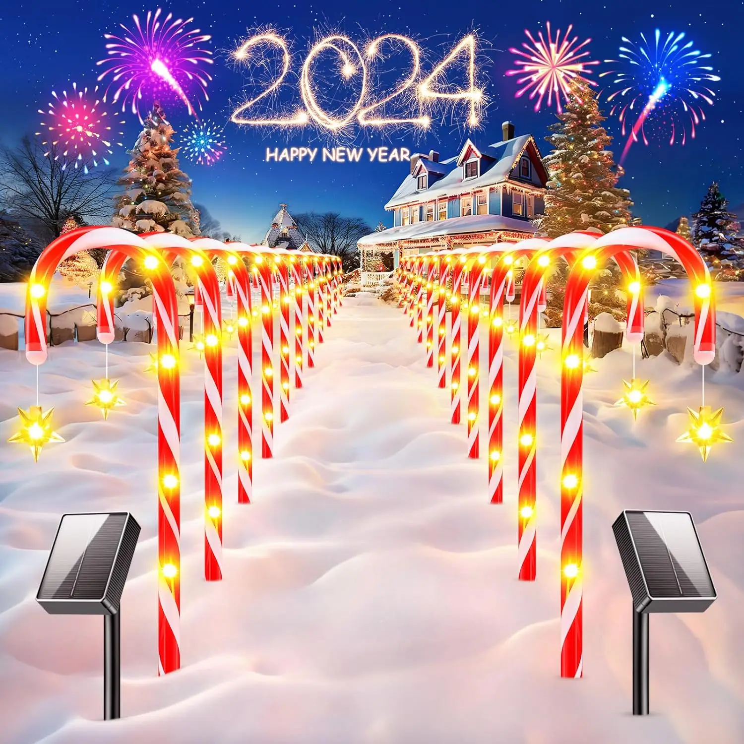 Solar Candy Cane Christmas Decorations Outdoor Yard with 8 Modes LED Waterproof Christmas Candy Cane Pathway Lights multifunctional anti slip walking aid for elderly people with four legged telescopic cane fractures