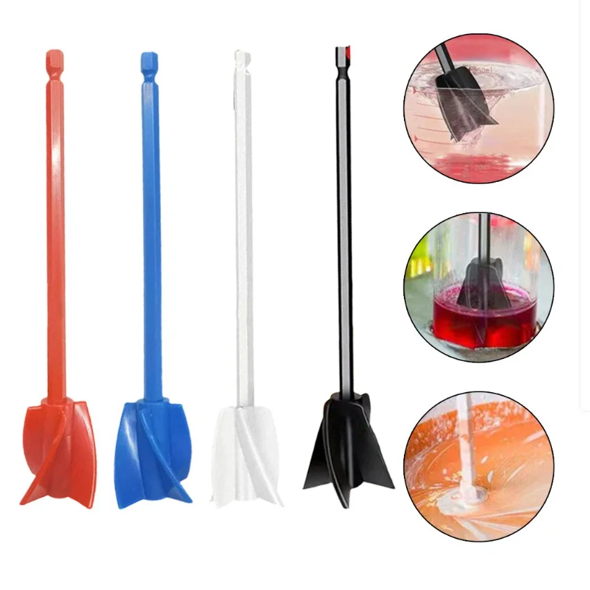 Epoxy Mixer Paint Drill Attachment Paddle Consistency Liquids Resin Head Stirrer Mixer Paint Resin Attachment With Red Image 5