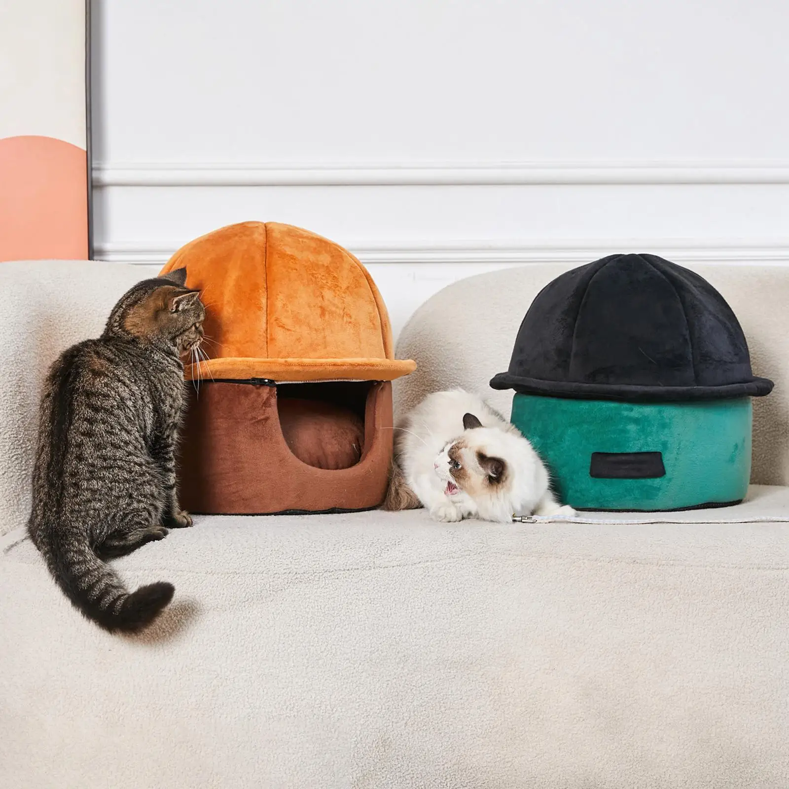 Cats Tunnel Bed with Zipper Washable Training Toy Detachable Easy to Carry Cozy Pet Cave Nest for Senior Cats Rabbits Play Puppy Cats Tunnel Bed with Zipper Washable Training Toy Detachable Easy to Carry Cozy Pet Cave Nest for Senior Cats Rabbits Play Puppy