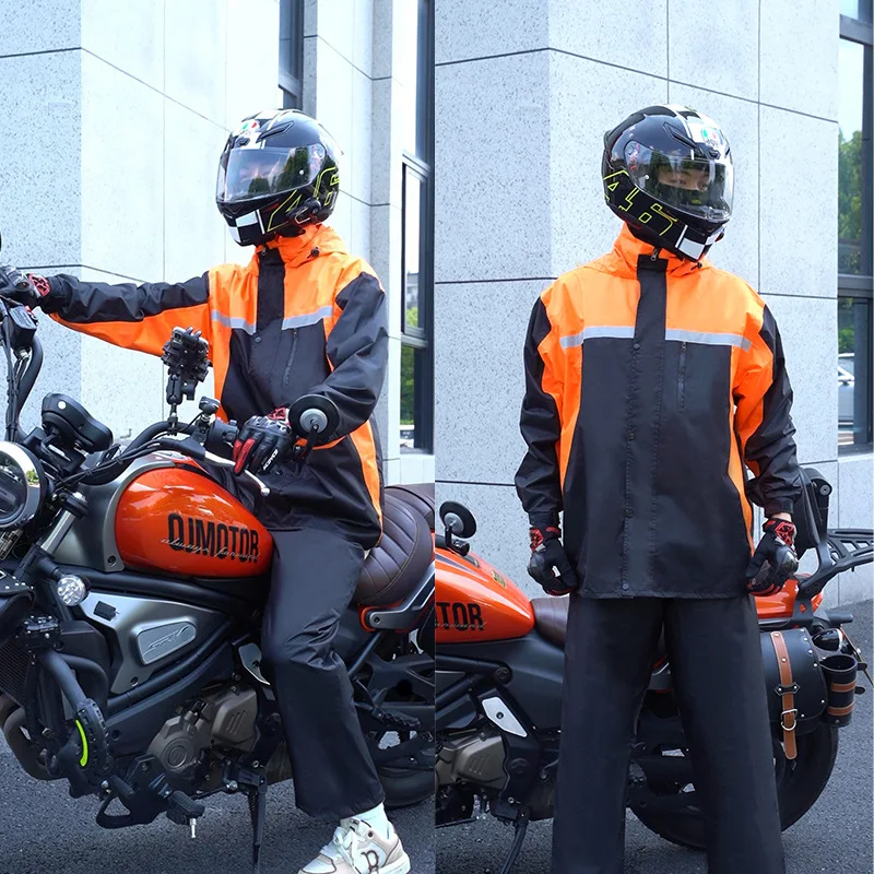 Fashion Thickened Split Rainwear Color Matching Sports Rainsuit Men's Waterproof Riding Motorcycle Raincoat raincoat poncho