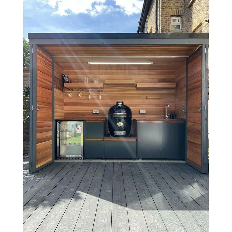 Cuisine extérieure avec meuble de cuisine à gaz et barbecue 6